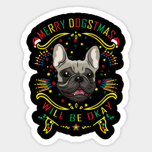 Merry Dogstmas Funny Xmas Sticker